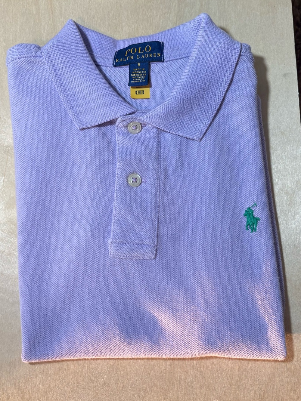 Polo by Ralph Lauren Light Purple Short-Sleeve Polo with Green Logo